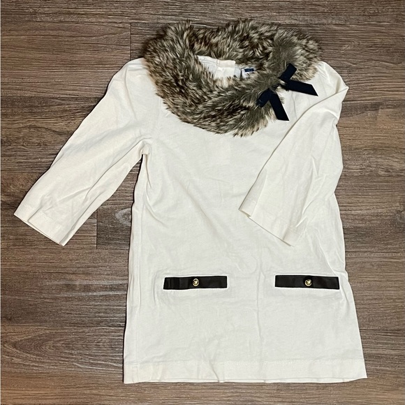 Preloved Janie & Jack Faux Fur Collar Top size 4. - Picture 1 of 1